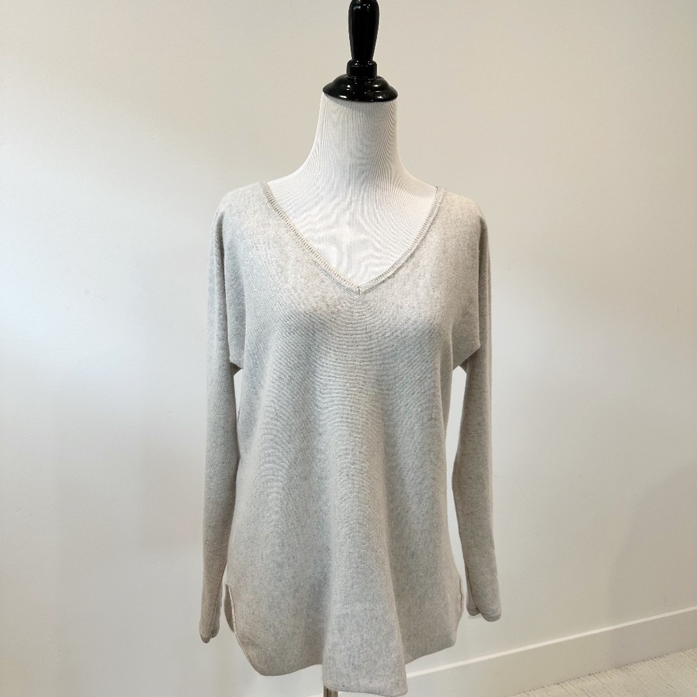 Boden | 100% Cashmere V-Neck Sweater | Gray | 6